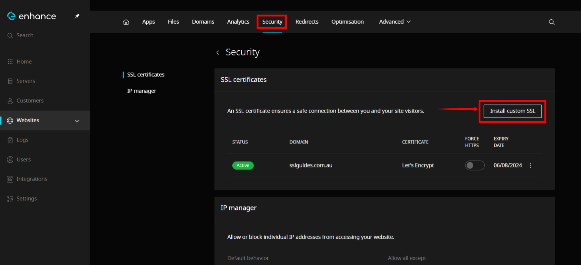 Enhance Control Panel SSL Configuration and Installation Guide