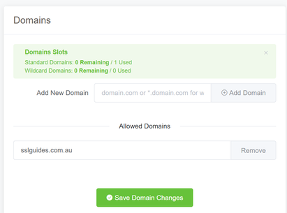 ACME Configuration Add Domain